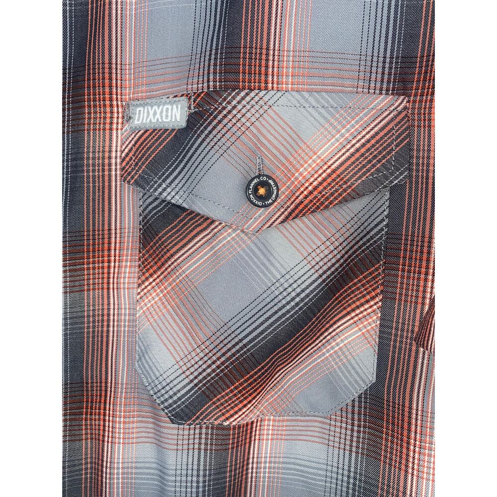 Dixxon Flannel Co Shirt Mens XLarge Gray Dragstrip ShortSleeve Button Down Plaid - Picture 3 of 8